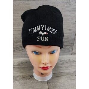 Timmy Lees Pub Beanie-Black With Company Name-Winter Hat-Rare